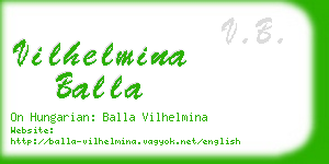 vilhelmina balla business card